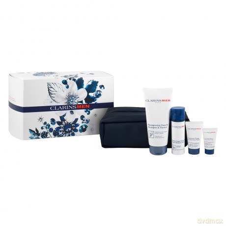 Clarins Set Men (Super Moisture Balm 50 ml+Shampoo&Shower 200 ml+Active Face Wash 30 ml+Active Hand Care 12 ml)