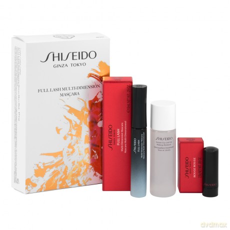 Shiseido Set (Full Lash Multi Dimension Mascara+Rouge Mini Lipstick Rd501+Eye&Lipmakeup Remover 30 ml)