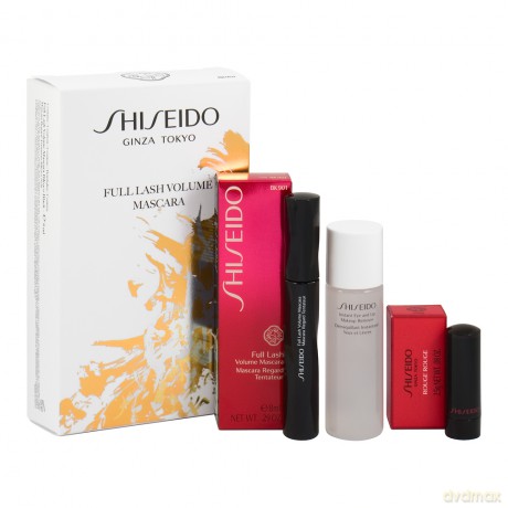 Shiseido Set (Full Lash Volume Mascara+Rouge Mini Lipstick Rd501+Eye&Lipmakeup Remover 30 ml)