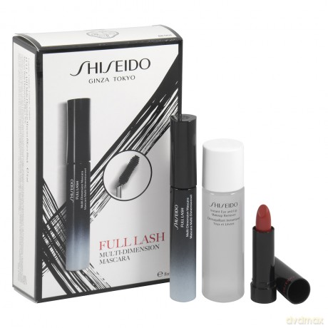 Shiseido Set (Mascara Full Lash Multi-Dimension Bk901 Black 8 ml+Rouge Rouge Rd501 2,5gr+Instant Eye Lip Makeup Remover 30 ml)