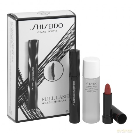 Shiseido Set (Mascara Full Lash Volume Bk901 Black 8 ml+Rouge Rouge Rd501 2,5gr+Instant Eye Lip Makeup Remover 30 ml)