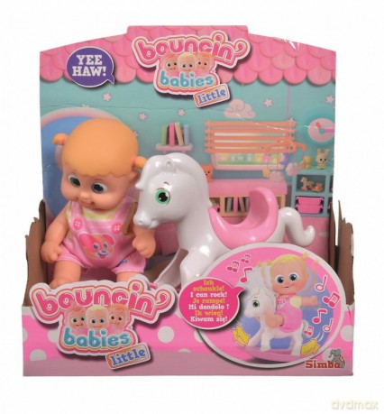 Lalka Bouncin Babies Little Bonny z konikiem bujanym