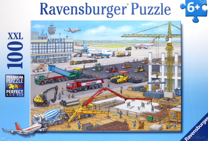 RAVENSBURGER 100 el. - Budowa lotniska [PUZZLE]