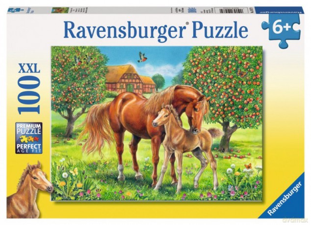 RAVENSBURGER 100 el. - Konie na pastwisku [PUZZLE]