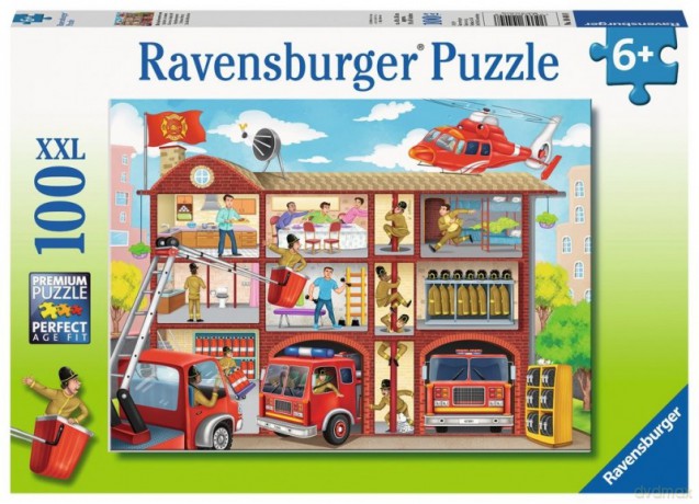 RAVENSBURGER 100 el. - Remiza strażacka [PUZZLE]