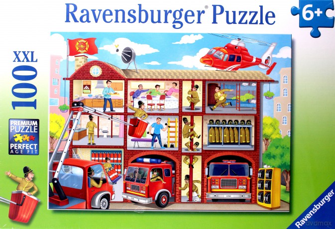 RAVENSBURGER 100 el. - Remiza strażacka [PUZZLE]