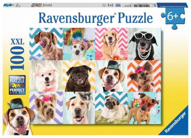 RAVENSBURGER 100 el. - Zabawne psy [PUZZLE]