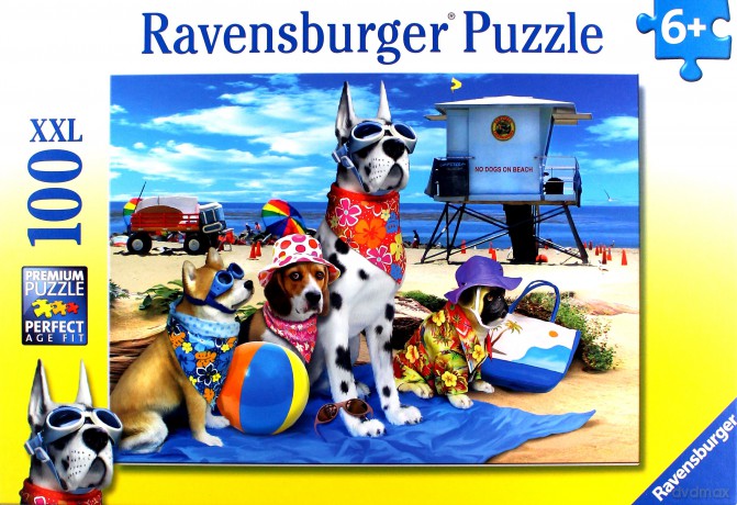 RAVENSBURGER 100 el. - Zakaz wstępu psom na plażę [PUZZLE]