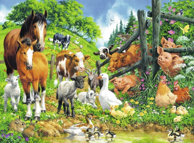 RAVENSBURGER 100 el. - Zwierzęta razem [PUZZLE]