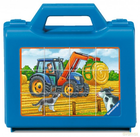 RAVENSBURGER 12 el. - Pojazdy na farmie, walizka [PUZZLE]