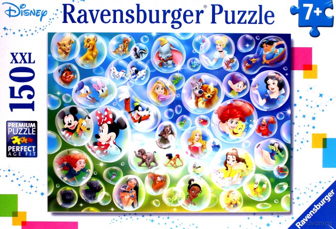RAVENSBURGER 150 el. - Bańki mydlane z postaciami Disneya [PUZZLE]
