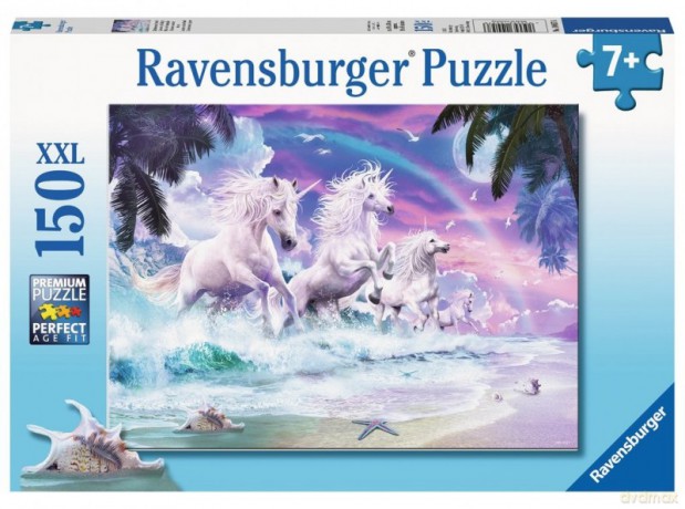 RAVENSBURGER 150 el. - Jednorożce na plaży [PUZZLE]
