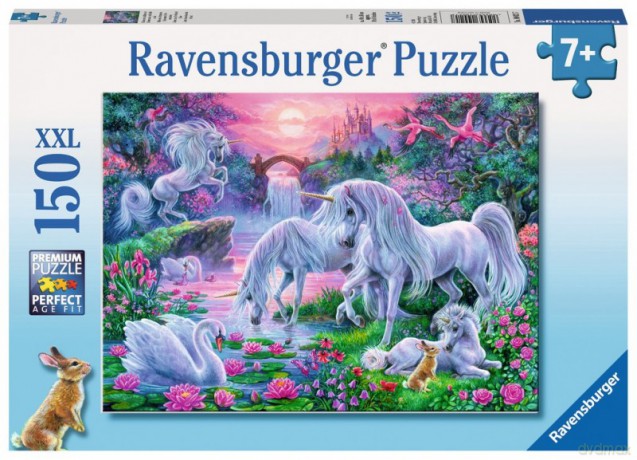 RAVENSBURGER 150 el. - Jednorożce o zachodzie słońca [PUZZLE]