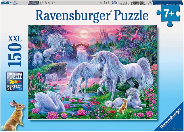 RAVENSBURGER 150 el. - Jednorożce o zachodzie słońca [PUZZLE]
