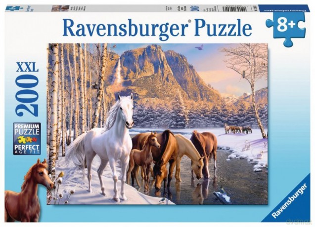 RAVENSBURGER 200 el. - Konie w zimowej scenerii [PUZZLE]