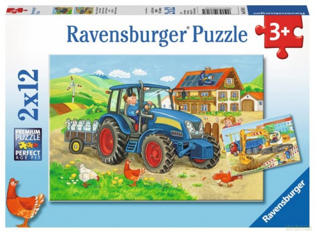 RAVENSBURGER 2x12 el. - Ciężka praca [PUZZLE]