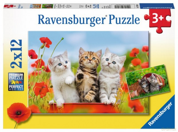 RAVENSBURGER 2x12 el. - Koty, Przygoda [PUZZLE]