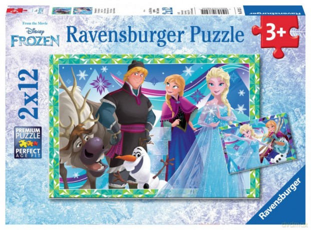 RAVENSBURGER 2x12 el. - Kraina Lodu, Zimowe zabawy [PUZZLE]
