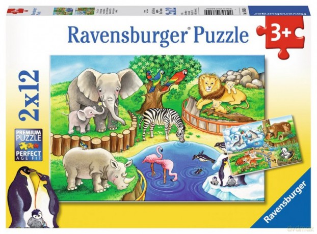 RAVENSBURGER 2x12 el. - Zwierzęta w Zoo [PUZZLE]