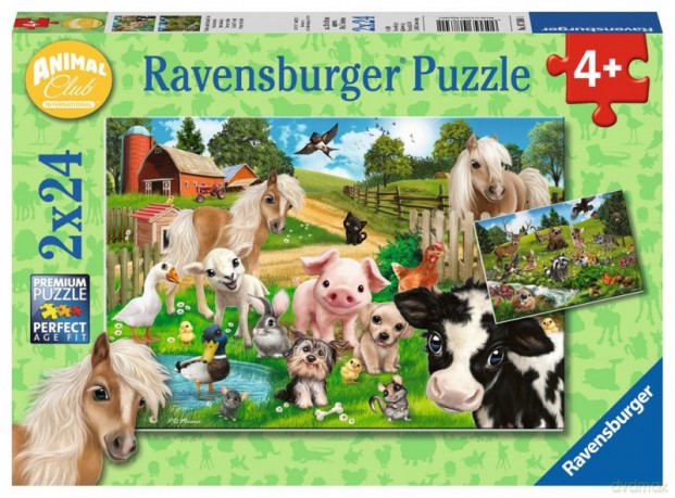 RAVENSBURGER 2x24 el. - Klub zwierząt [PUZZLE]