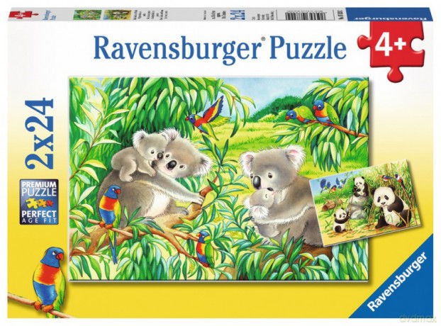 RAVENSBURGER 2x24 el. - Słodkie misie koala i pandy [PUZZLE]