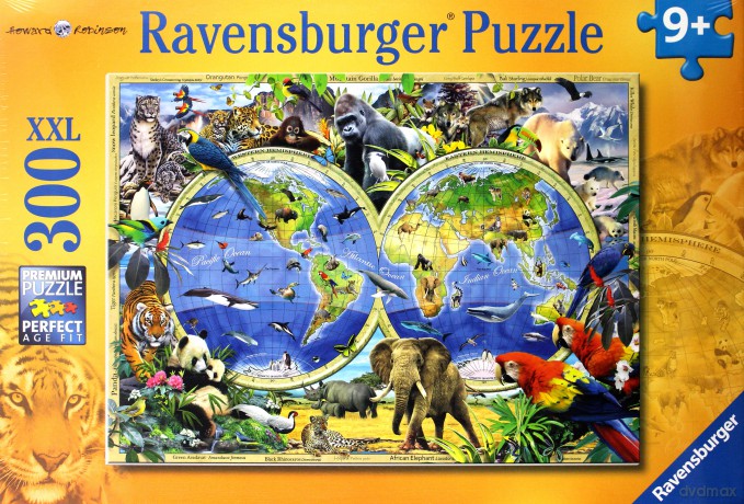 RAVENSBURGER 300 el. Świat z dzikimi zwierzętami [PUZZLE]
