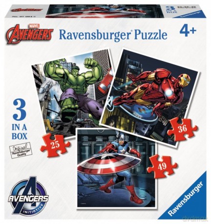 RAVENSBURGER 3w1 25/36/49 el. - Avenger, Super Drużyna [PUZZLE]