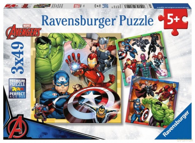 RAVENSBURGER 3x49 el. - Avengers [PUZZLE]