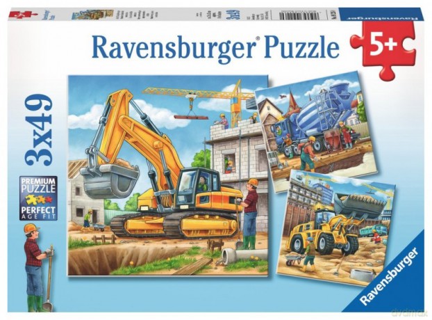 RAVENSBURGER 3x49 el. - Duże maszyny budowlane [PUZZLE]