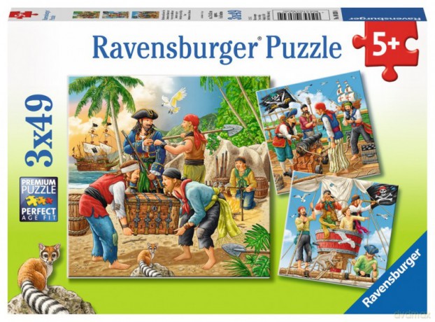 RAVENSBURGER 3x49 el. - Przygody piratów [PUZZLE]