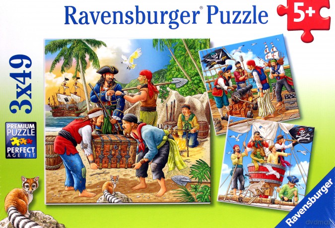 RAVENSBURGER 3x49 el. - Przygody piratów [PUZZLE]