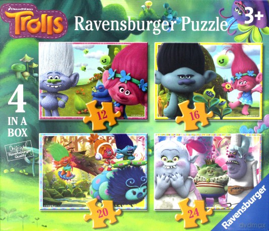 RAVENSBURGER 4w1 12/16/20/24 el. - Trole, Przyjaciele na zawsze [PUZZLE]