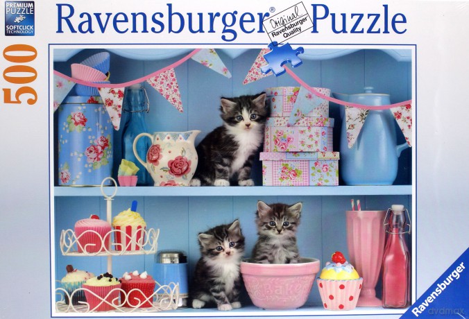 RAVENSBURGER 500 el. Koty i babeczki [PUZZLE]