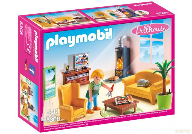Salon z kominkiem 5308 [FIGURKA]