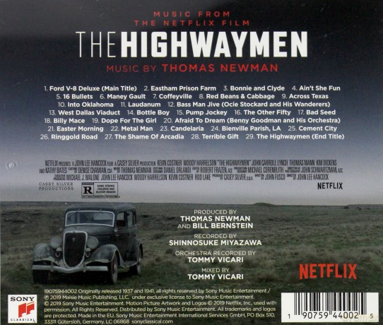 The Highwaymen soundtrack (Thomas Newman) [CD]