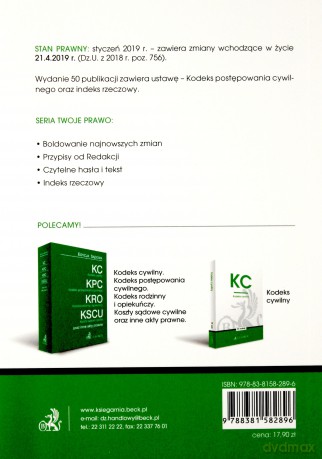 Kodeks postępowania cywilnego [KSIĄŻKA]