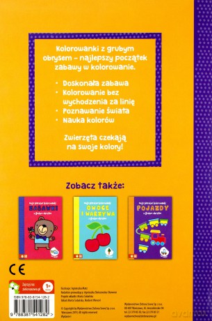 Zwierzęta. Moja pierwsza kolorowanka [KSIĄŻKA]
