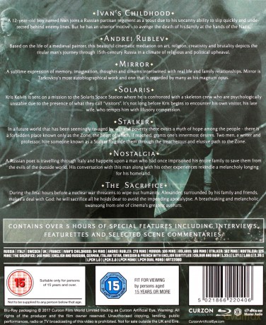 Sculpting Time - The Andrei Tarkovsky Collection (Dziecko wojny / Andriej Rublow / Solaris / Zwierciadło / Stalker / Nostalgia / Ofiarowanie) [8xBlu-Ray]