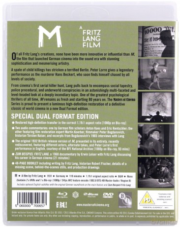 M (M - morderca) (Masters of Cinema) [Blu-Ray]+[DVD]