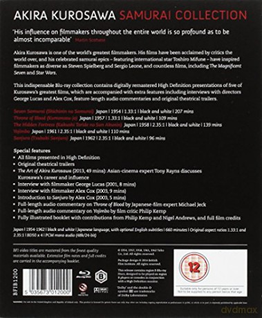 Kurosawa: The Samurai Collection: Seven Samurai / Throne of Blood / The Hidden Fortress / Yojimbo / Sanjuro (Siedmiu samurajów / Tron we krwi / Ukryta forteca / Straż przyboczna / Sanjuro - Samuraj znikąd) [4xBlu-Ray]