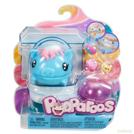 Pooparoos Niebieska Świnka + Karma [FIGURKA]
