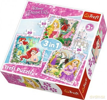 TREFL 3w1 Księżniczki - Roszpunka, Aurora i Ariel [PUZZLE]