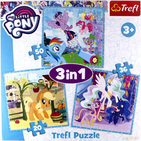 TREFL 3w1 My little Pony - Radosne dni kucyków [PUZZLE]