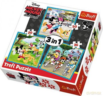TREFL 3w1 Myszka Miki - Z przyjaciółmi [PUZZLE]
