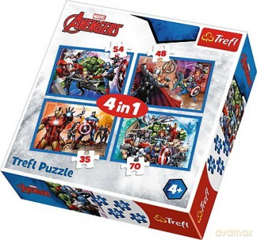 TREFL 4w1 Avengers - Nieustraszeni Avengersi [PUZZLE]
