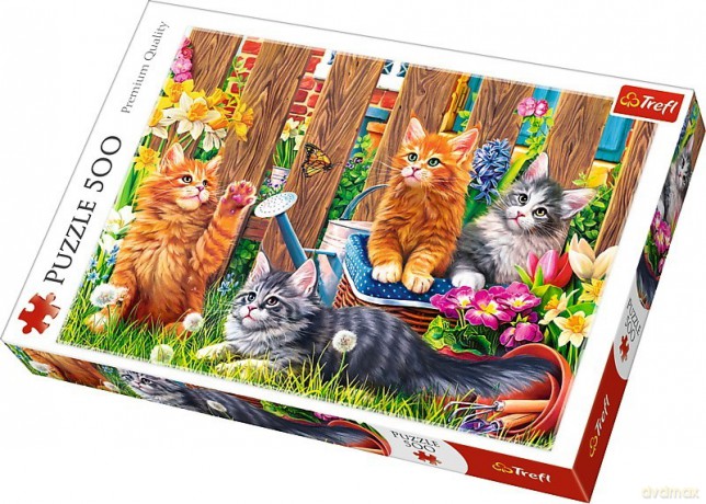 TREFL 500 el. - Kotki w ogrodzie [PUZZLE]