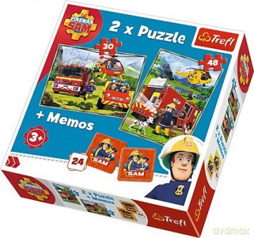 TREFL x 2 + memo - Strażak Sam, Strażacy w akcji [PUZZLE]