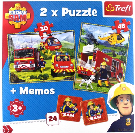 TREFL x 2 + memo - Strażak Sam, Strażacy w akcji [PUZZLE]