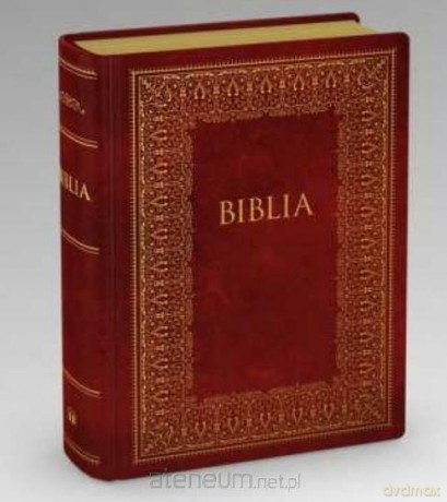 Biblia domowa bordowa złocony brzeg - Kazimierz Romaniuk [KSIĄŻKA]