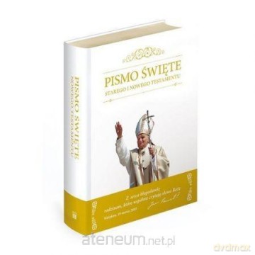 Biblia domowa z obwolutą papieską - złocony brzeg - Kazimierz Romaniuk [KSIĄŻKA]